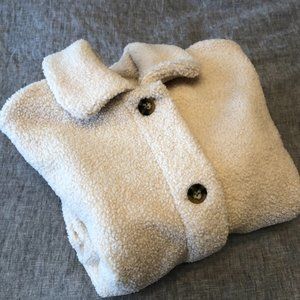 NWT Uniqlo Off-White Sherpa Shacket (Shirt Jacket) Size M